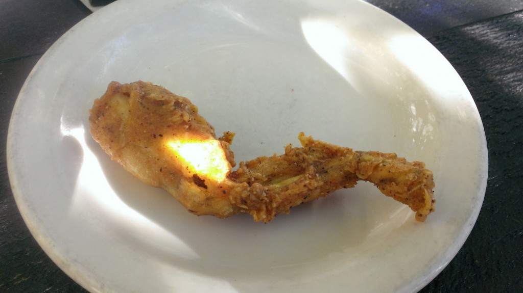 Frog legs. Taste like chicken.