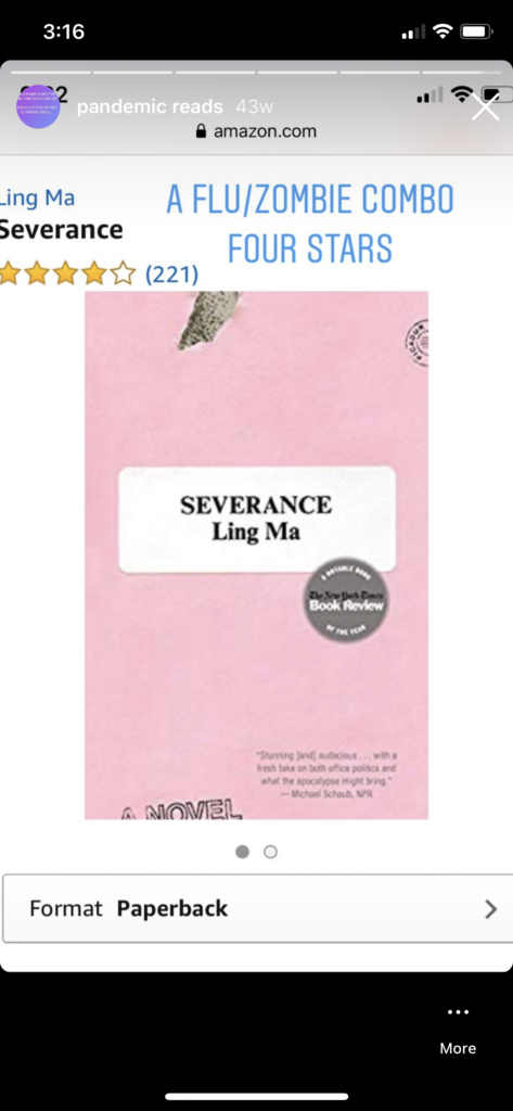 Severence, by Ling Ma
